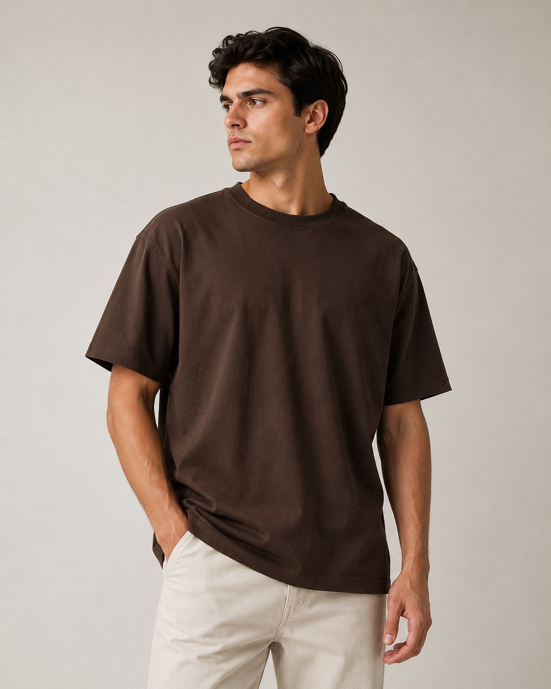 Heavyweight Half Sleeve Tee — Dark Roast